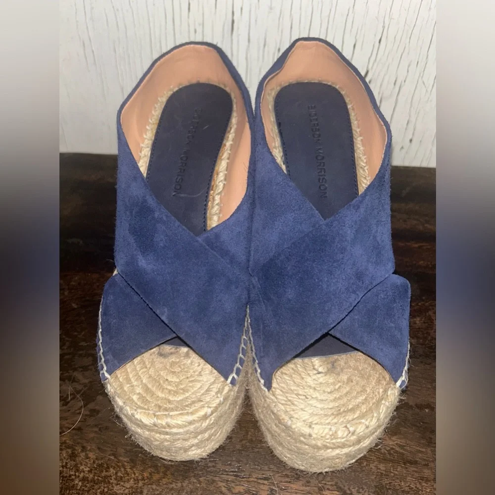 💙💙Sigerson Morrison Aitfa Dark Blue Suede Espadrille‎ Wedges💙💙